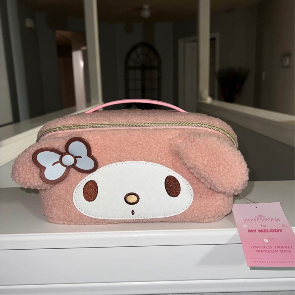 My Melody Pink Fuzzy Makeup Bag